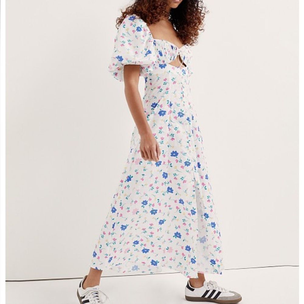 NWT For Love And Lemons Lexy White Floral Maxi Dress Small